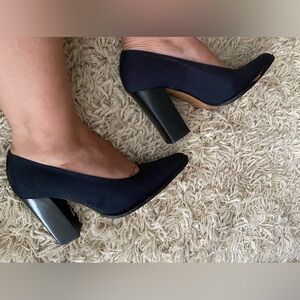 Vintage Mia Jahn Fabric High Block Heel Pumps, made in Italy Size US 6, Italy